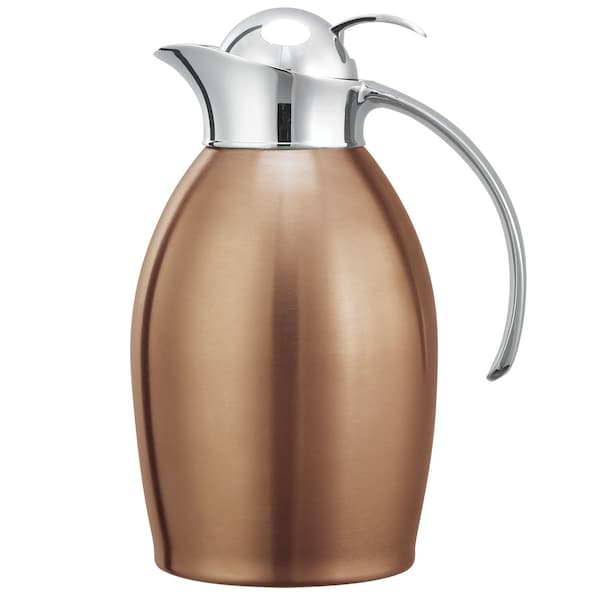 Nicollet Series Push Button Stainless Vacuum Insulated Carafe, 33.8 Ounce, Rose Gold